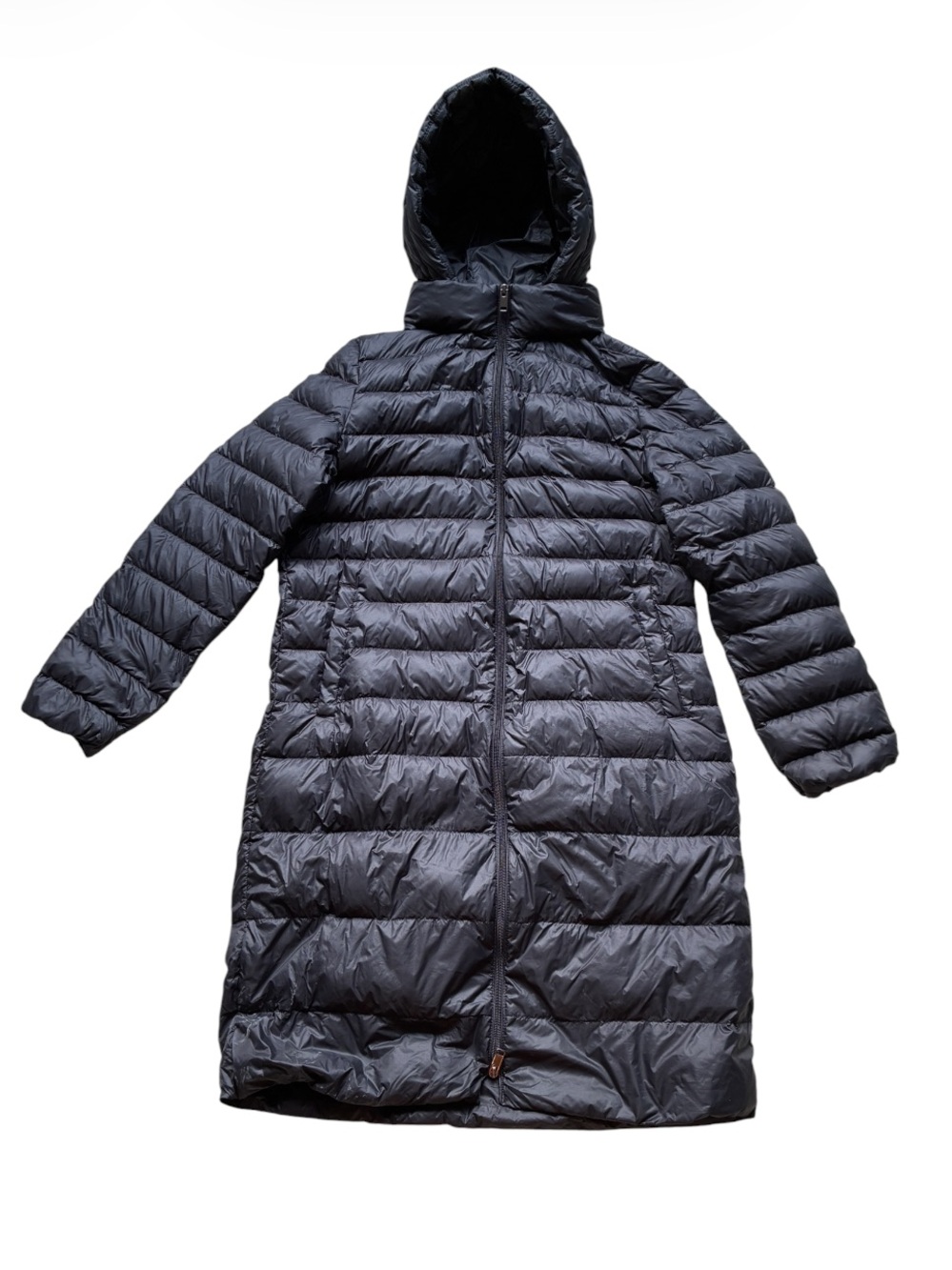 Simons Vision Women's Packable Black Long Hooded Down Puffer Coat Size Medium